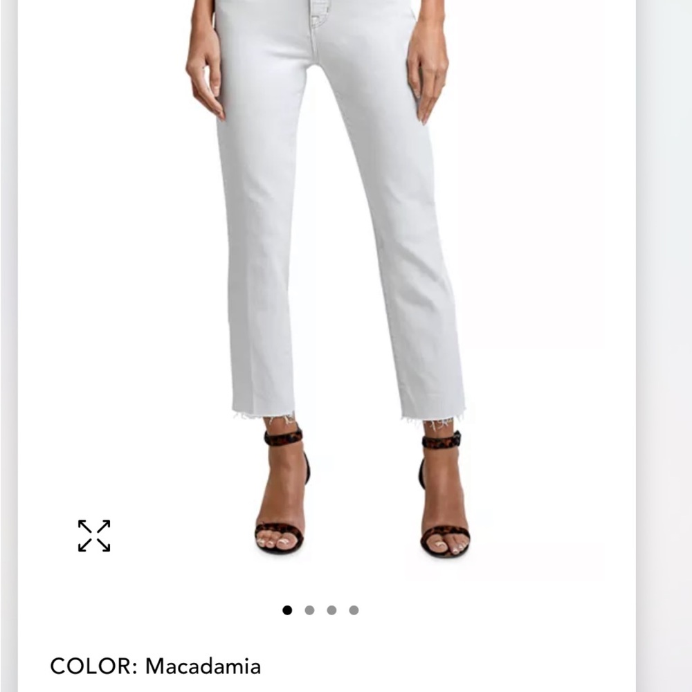 L'AGENCE JEANS WOMENS SIZE 26 SADA HIGH RISE CROP SLIM OFF WHITE MACADAMIA